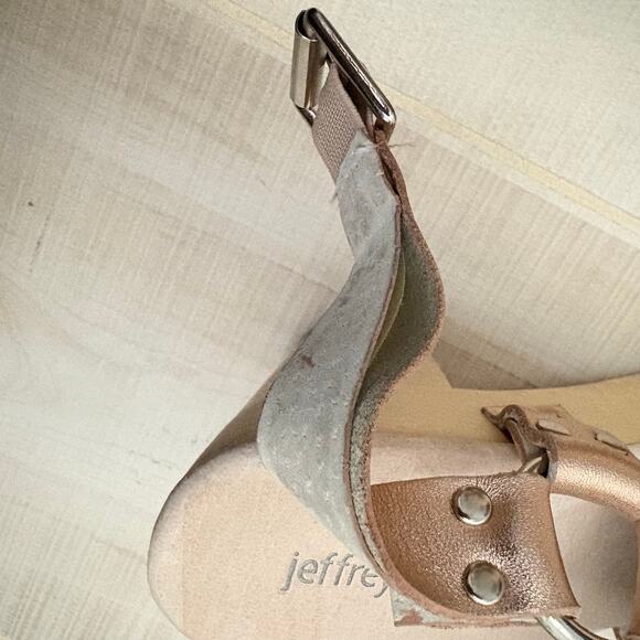 Jeffrey Campbell El Camino Metallic Leather Clogs Rose Gold Wood Heel Size 7 - Picture 9 of 13